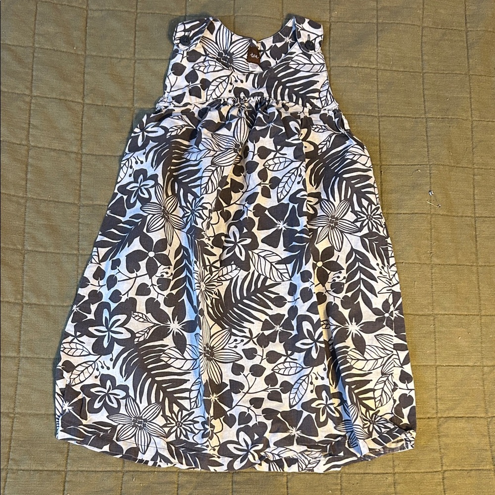 Tea Collection Black and White Floral Dress